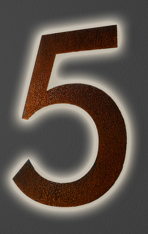 Rustne husnumre i Cortén